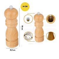 Moedor De Pimenta Sal Grãos Temperos Manual Madeira 14cm - 5