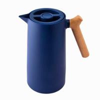 Garrafa Térmica Café Nórdica Azul 1 Lt Cabo Estilo Madeira - 3