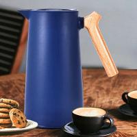 Garrafa Térmica Café Nórdica Azul 1 Lt Cabo Estilo Madeira