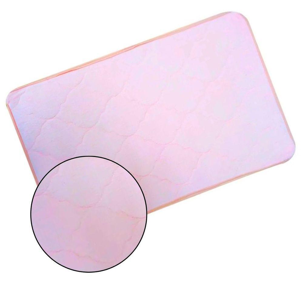 Tapete Banheiro Macio Poliester 40 X 60 Cm Antiderrapante Rosa - 2
