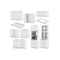 Kit Cozinha Modulada 10 Peças Americana 3 Aéreos + 3 Balcões + 2 Paneleiros + 2 Complementos C5p36 Cinza2 Aéreos + 1 Balcão + 1 Complemento - 5
