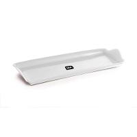 Bandeja Retangular Decorativa Servir Uz 38 X 16 Cm Branco - 1
