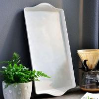 Bandeja Retangular Decorativa Servir Uz 38 X 16 Cm Branco - 2