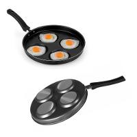 Frigideira 4 Em 1 Multiuso Com Divisórias Antiaderente Ovos Hamburgers - Preta - 3