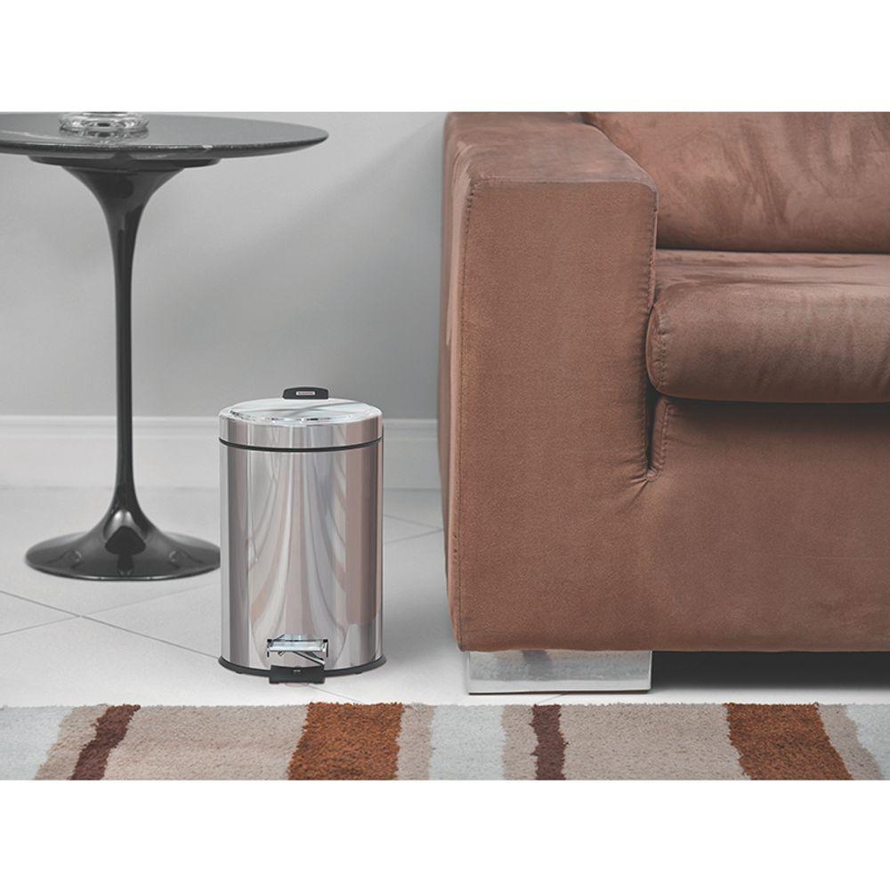 Lixeira Tramontina Brasil Com Pedal 5l Redonda Inox 94538105 - 4