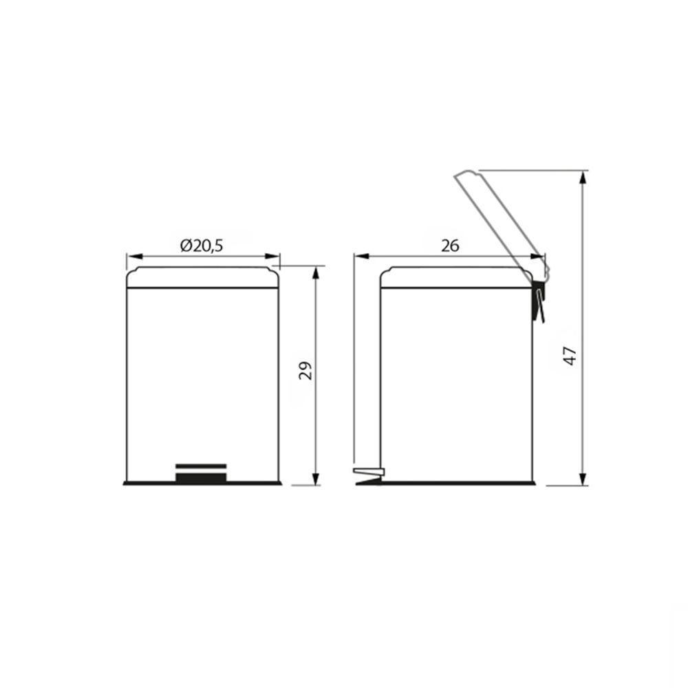 Lixeira Tramontina Brasil Com Pedal 5l Redonda Inox 94538105 - 5