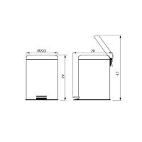 Lixeira Tramontina Brasil Com Pedal 5l Redonda Inox 94538105 - 5