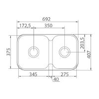 Cuba Tramontina Isis 2c 34-28 Bs 69x40 94062102 Aço Inox Acetinado - 3