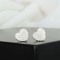 Brinco De Coração Com Micro Zircônias Em Prata 925 [f027] - 2