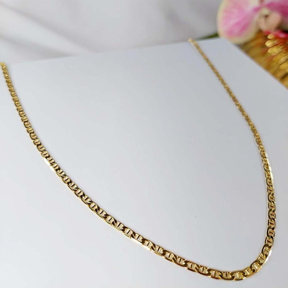 Colar Corrente Fino Folheado Em Ouro 18k [f027] - 2