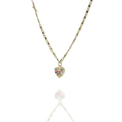 Pulseira Com Coração De Zircônias Coloridas Folheado A Ouro 18k [f027]