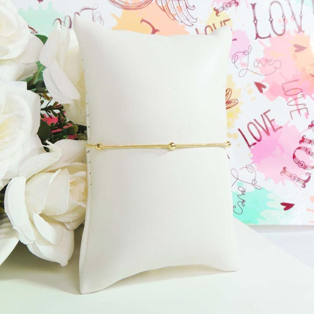 Pulseira Corrente Lisa Com Bolinhas Folheado Em Ouro 18k [f027] - 3