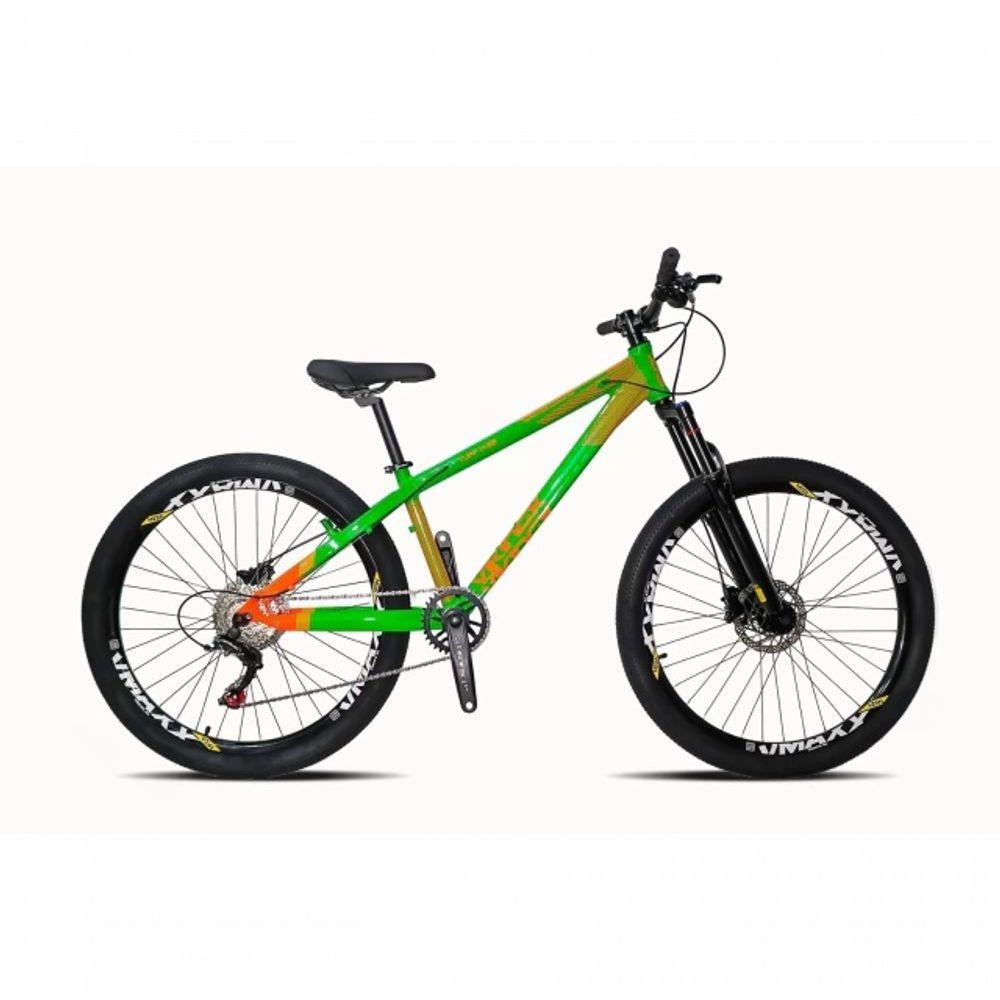 Vikingx Tuff X-35 Verde Com Laranja Whelling Single Freio Hidraulico Vmaxx Liso Com Suspenão Mecanica - 1