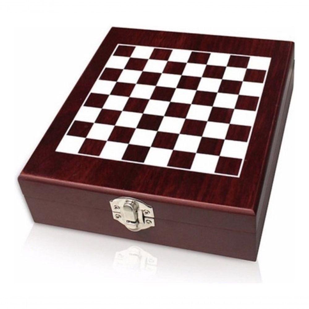 Kit Abridor De Vinho 4 Peças Maleta E Jogo Xadrez De Madeira - 2