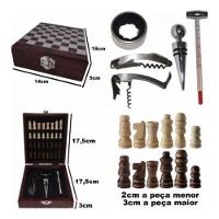 Kit Abridor De Vinho 4 Peças Maleta E Jogo Xadrez De Madeira - 3