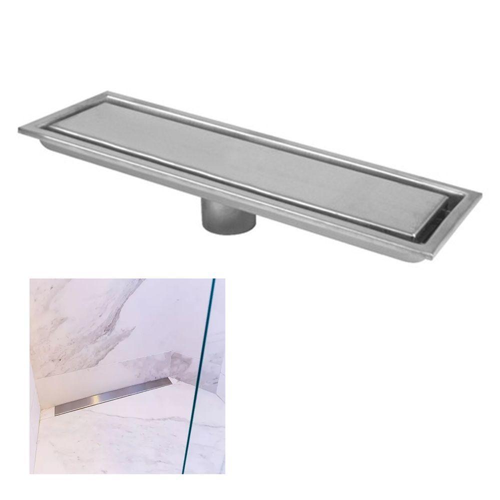 Ralo Linear Oculto Inox 40cm Banheiro Lavabo Anti Odor Anti Inseto Invisivel Higienico Seguro Resistente - 1