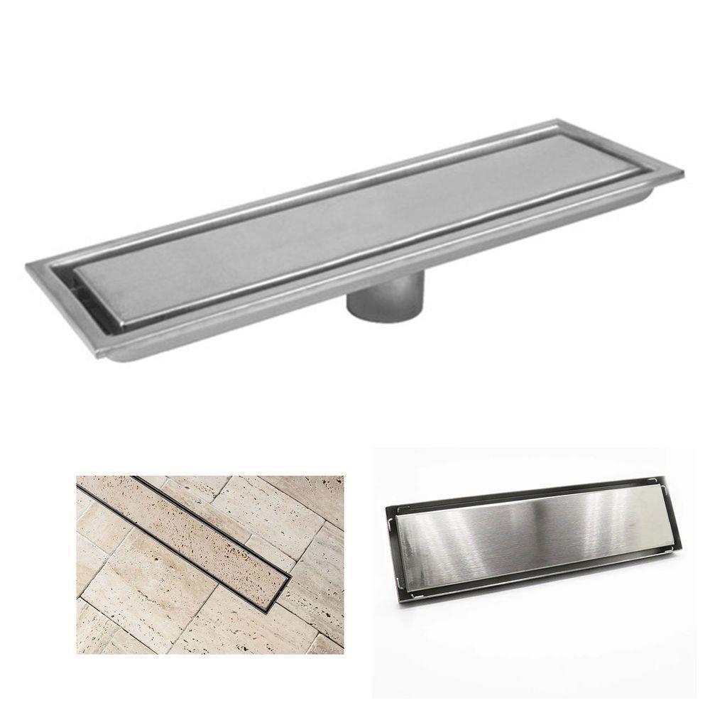 Ralo Linear Oculto Inox 40cm Invisivel Banheiro Lavabo Anti Odor Anti Inseto Resistente Seguro Higienico - 1