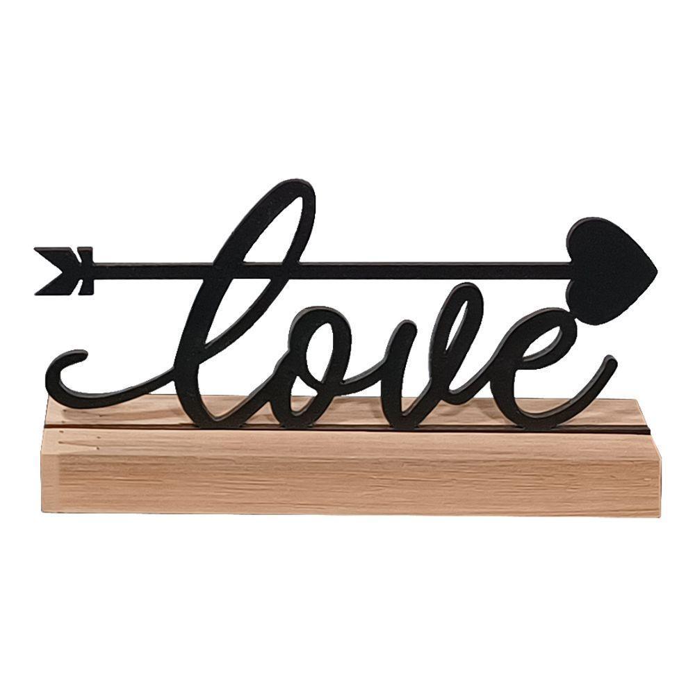 Love Palavra De Mesa Em Mdf Com Base Madeira - 1