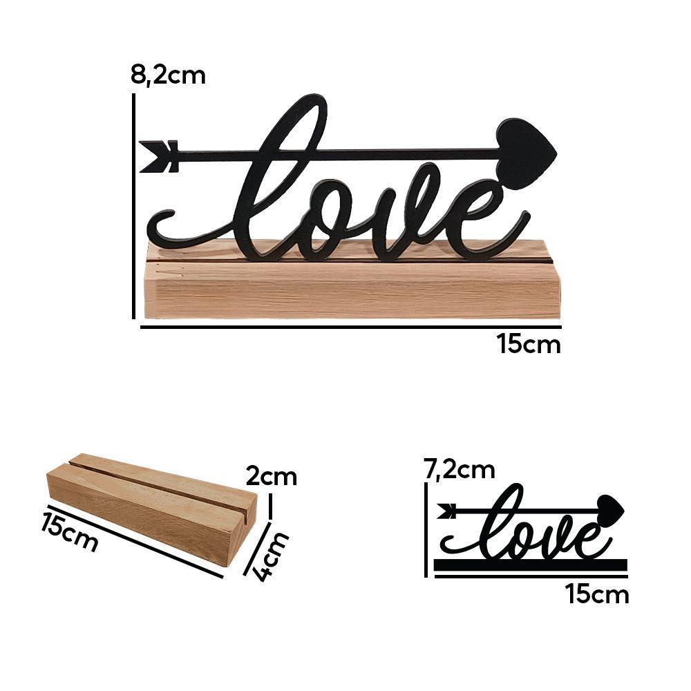 Love Palavra De Mesa Em Mdf Com Base Madeira - 4