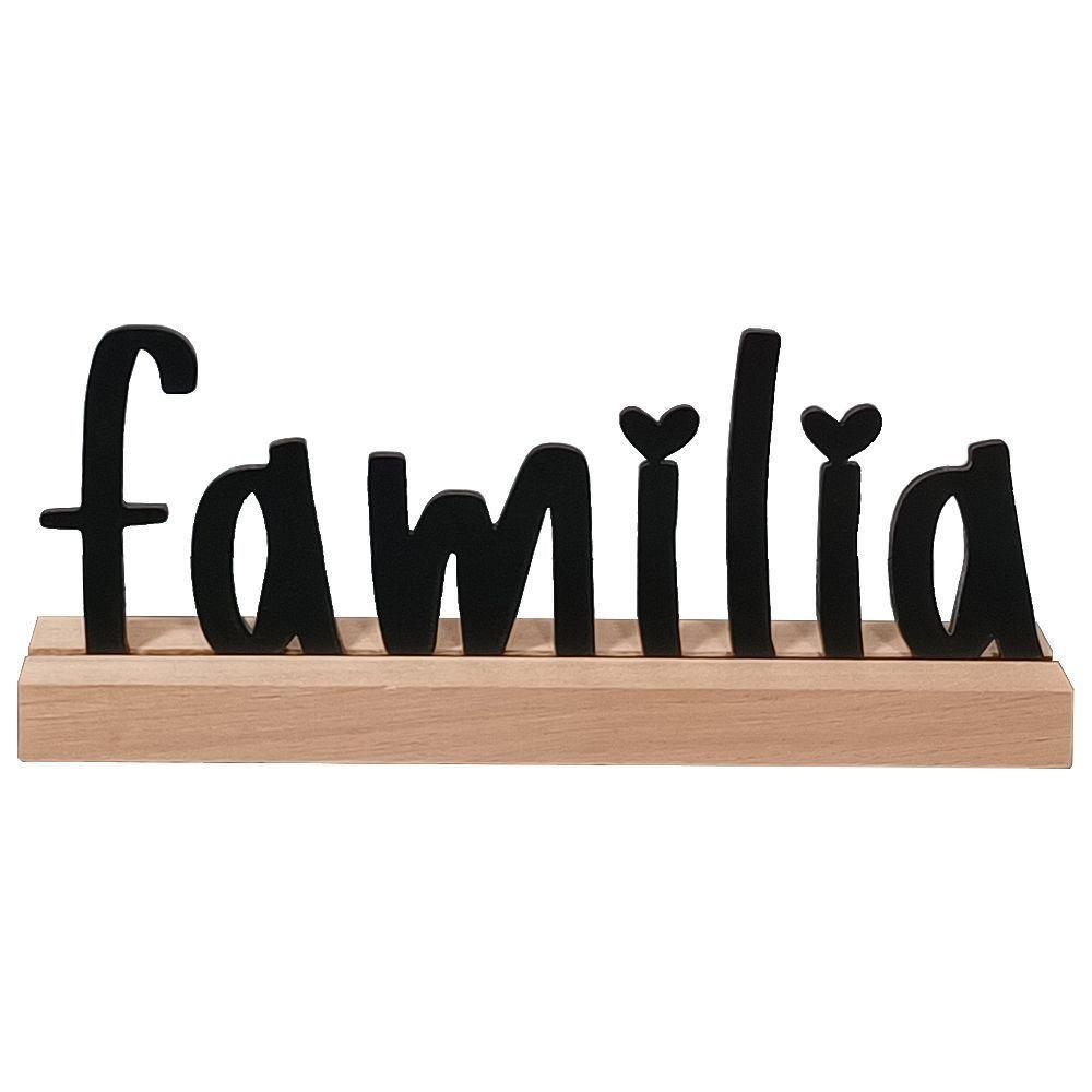 Família Palavra De Mesa Em Mdf Com Base Madeira - 1