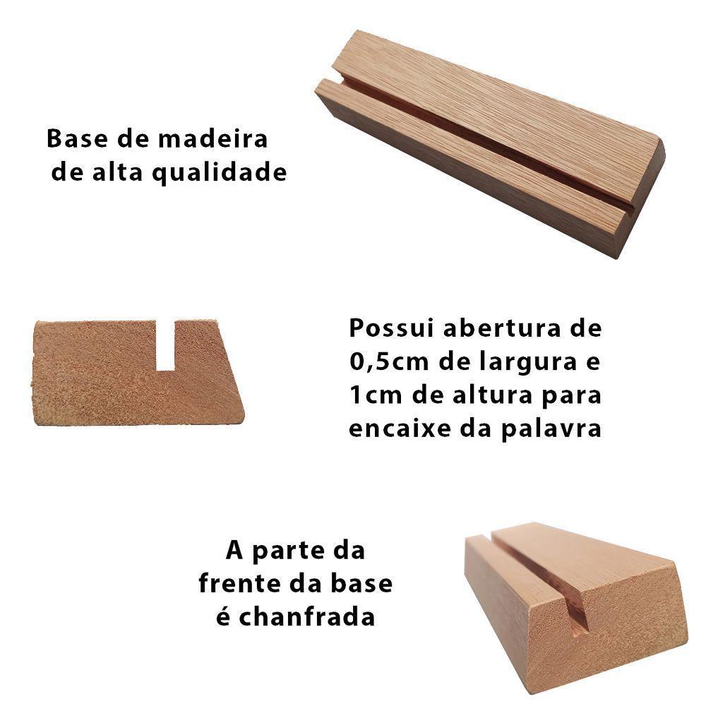 Família Palavra De Mesa Em Mdf Com Base Madeira - 2