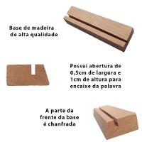 Família Palavra De Mesa Em Mdf Com Base Madeira - 2