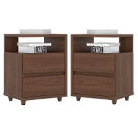 Kit 2 Mesas De Cabeceira Campeche Castanho - Henn - 1