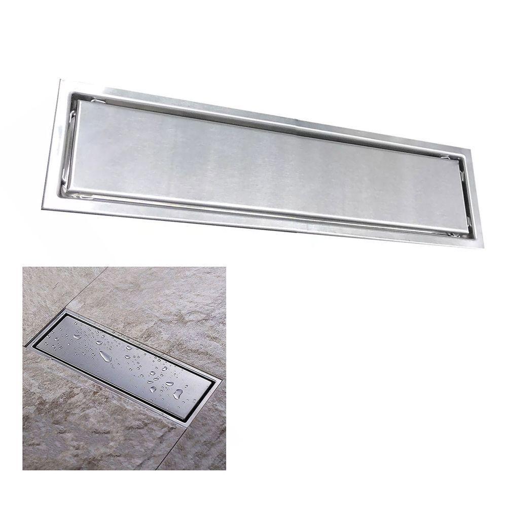 Ralo Linear Oculto 20cm Inox Banheiro Lavabo Invisivel Anti Odor Anti Inseto Seguro Resistente Higienico - 1