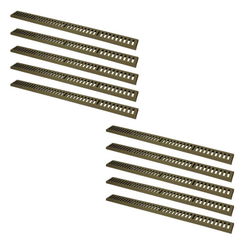 Kit 10 Ralo Grelha Linear Caixilho Alumínio Fendi 20x100cm - 1