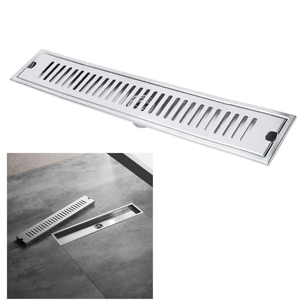 Ralo Linear Inox 40cm Banheiro Area Externa Anti Odor Anti Inseto - 1