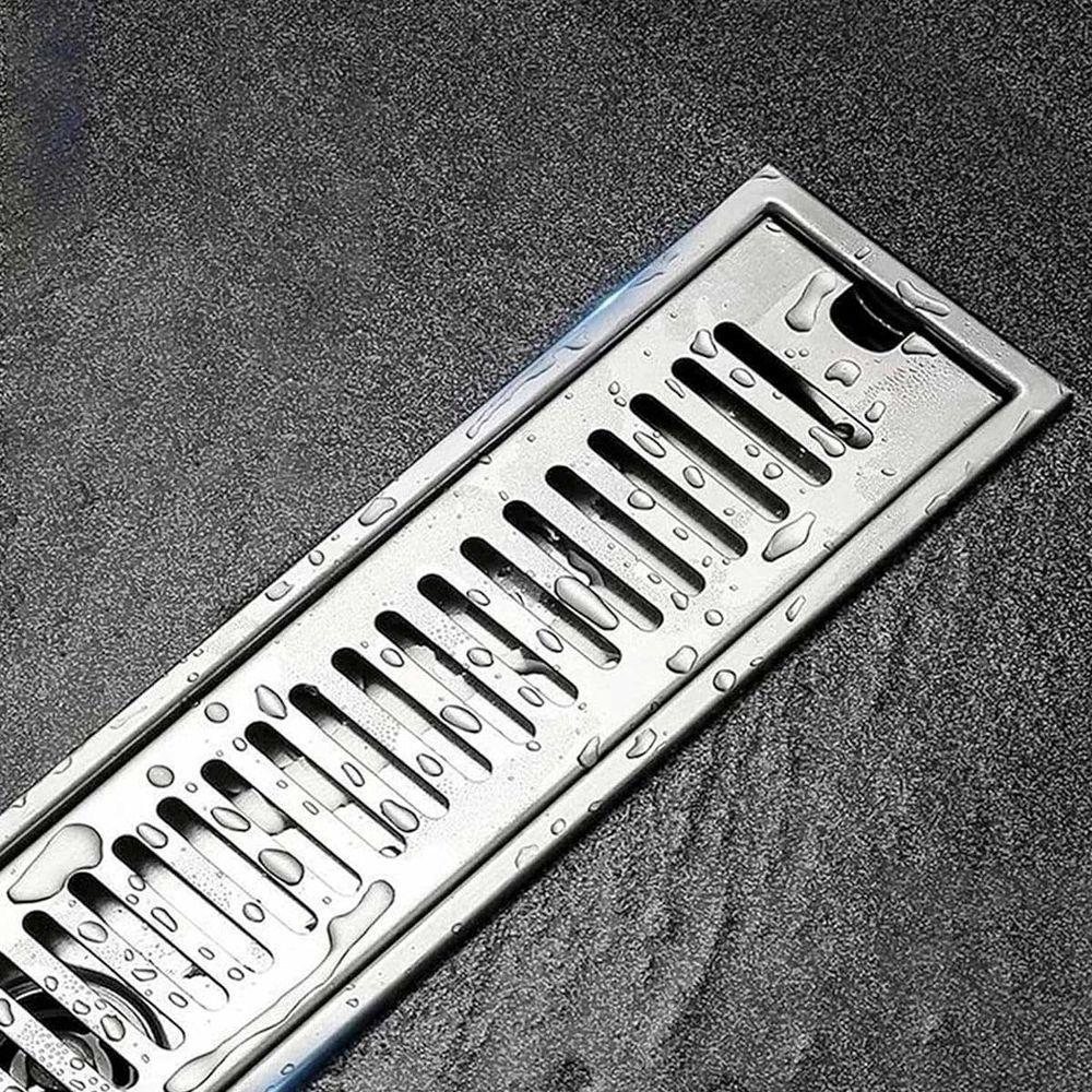 Ralo Linear 40cm Aço Inox Banheiro Area Externa Anti Odor Anti Inseto Lavabo Piscina Quintal Higienico Seguro Resistente - 2