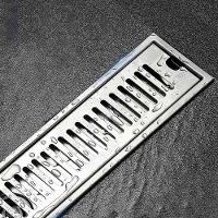 Ralo Linear 40cm Aço Inox Banheiro Area Externa Anti Odor Anti Inseto Lavabo Piscina Quintal Higienico Seguro Resistente - 2