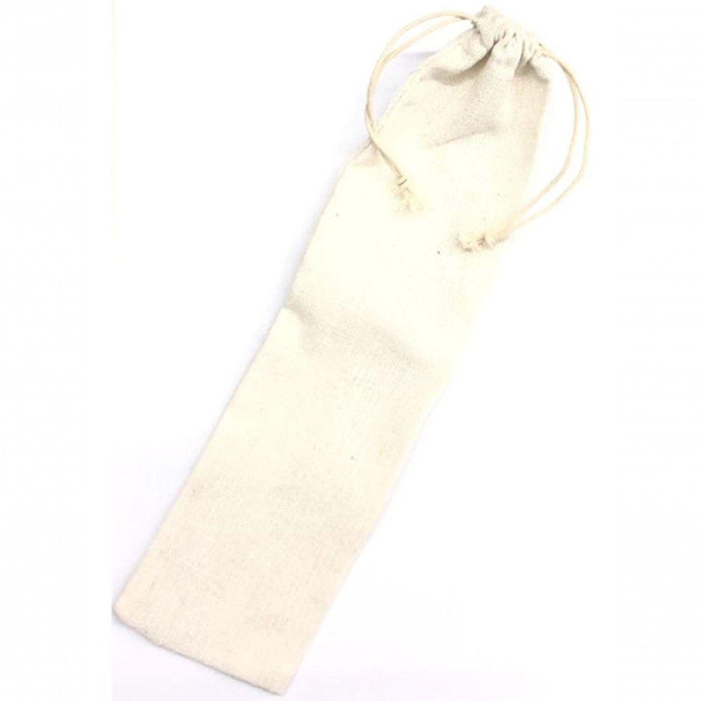 Kit 70 Saco Algodão Cru Liso Ecológico Para Canudo Talheres - 2