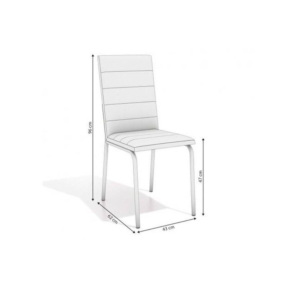 Conjunto Mesa Sala Jantar Iguaçu Com Tampo De Madeira 90cm E 4 Cadeiras Amsterdã Niquel Nude 16 Kappesberg - 2