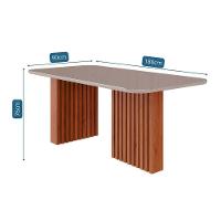 Sala De Jantar Completa Ester C- Tampo Madeirado C- Vidro 180x90cm E 6 Cadeiras Paola Savana-nature-suede Nude Bege - Cimol
