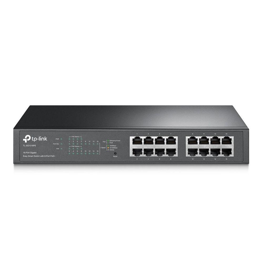 Switch Gigabit Easy Smart 10/100/1000 C/ 16 Portas (sendo 8 Poe) Tl-sg1016pe Smb - 1