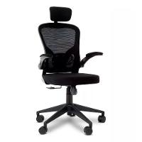 Cadeira Presidente Escritório Giratória Apoio De Cabeça Fox Office Preta 46A - 1