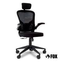 Cadeira Presidente Escritório Giratória Apoio De Cabeça Fox Office Preta 46A - 2