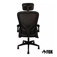 Cadeira Presidente Escritório Giratória Apoio De Cabeça Fox Office Preta 46A - 3