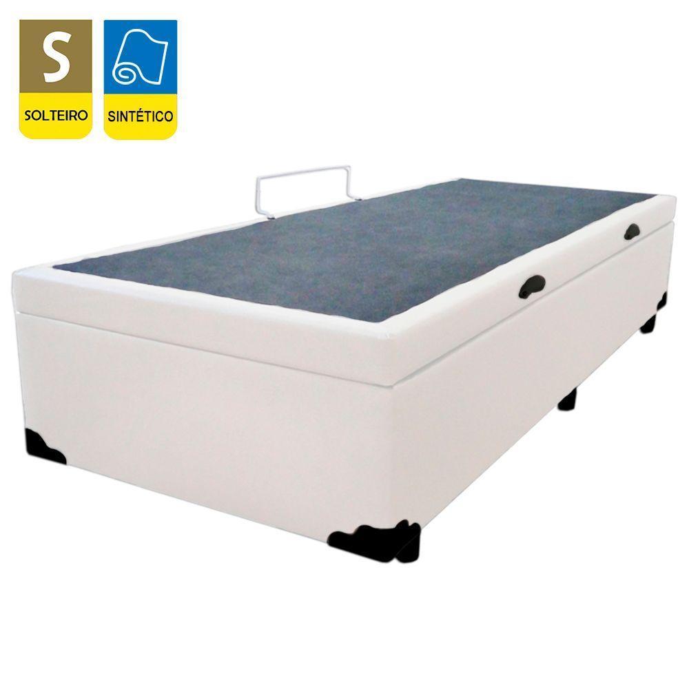 Cama Box Baú Solteiro Sintético + Colchão De Espuma D33 - Sereneprime - 88cm Branco - 7