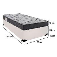 Cama Box Solteiro Sintético + Colchão De Espuma D33 - Sereneprime - 88cm Branco - 6