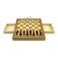 Jogo De Xadrez E Damas 2 Em 1 Profissional Hoyle Games Tabuleiro Grande 39x39cm Peças Em Madeira Com 2 Gavetas - 1