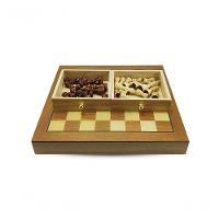 Jogo De Xadrez E Damas 2 Em 1 Profissional Hoyle Games Tabuleiro Grande 39x39cm Peças Em Madeira Com 2 Gavetas - 3