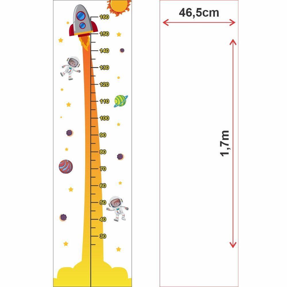 Régua De Crescimento Infantil Adesivo De Parede Foguete - 3
