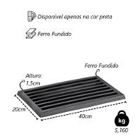 Grelha Para Cinzeiro Fogão A Lenha Em Ferro Fundido 20x40cm - 2