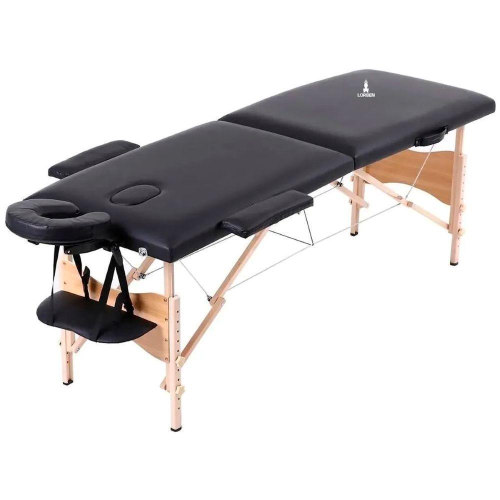 Maca Portátil Lorben Dobrável Estética Madeira Regulável Preto - 1