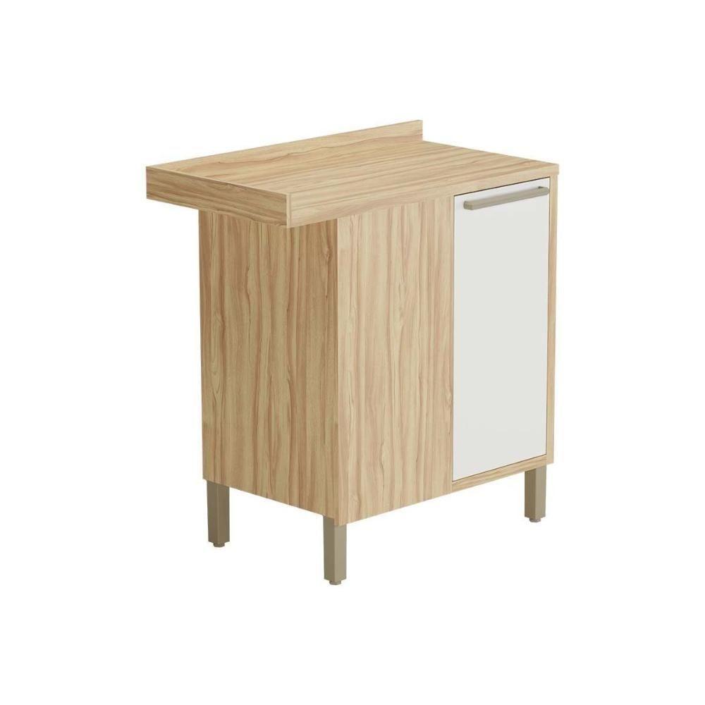 Gabinete De Cozinha Modulado Balcão Canto Syrah 1 Porta Com Tampo 48cm Amendoa-branco - Ronipa - 1