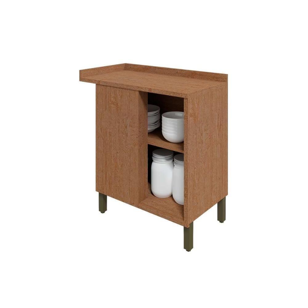 Gabinete De Cozinha Modulado Balcão Canto Syrah 1 Porta Com Tampo 48cm Amendoa-branco - Ronipa - 6