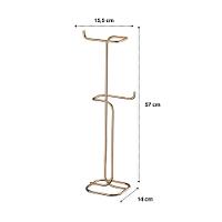 Kit Banheiro Rosé Gold Future Porta Papel Higiênico Chao Porta Toalha De Bancada - 3