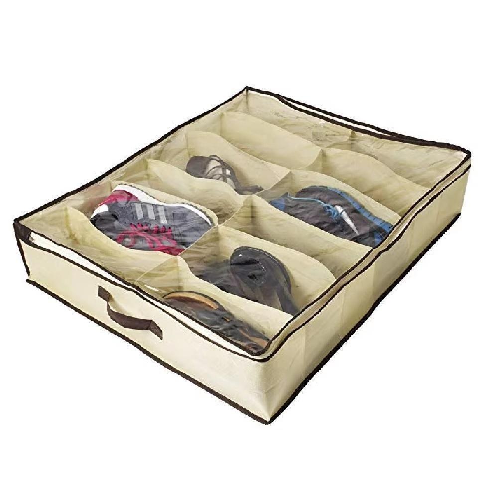 Sapateira 12 Pares Dobravel Caixa Organizador Flexivel De Chao Tnt Nicho Calçados Sapatos Armario Multiuso Anti Poeira C - 6